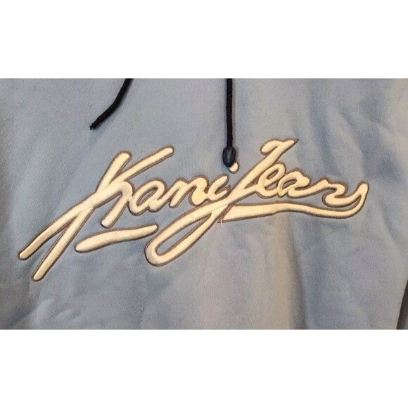 Karl Kani Hoodie Mens XXL Baby Blue Fleece Pullover Vintage 90s Hip Hop - Picture 2 of 5